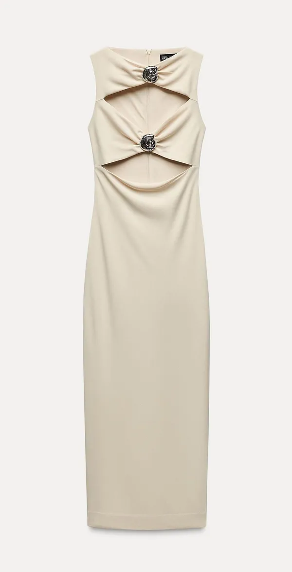 Zara maxi dress conch cutout fitted bodycon party cocktail evening wedding - Image 14