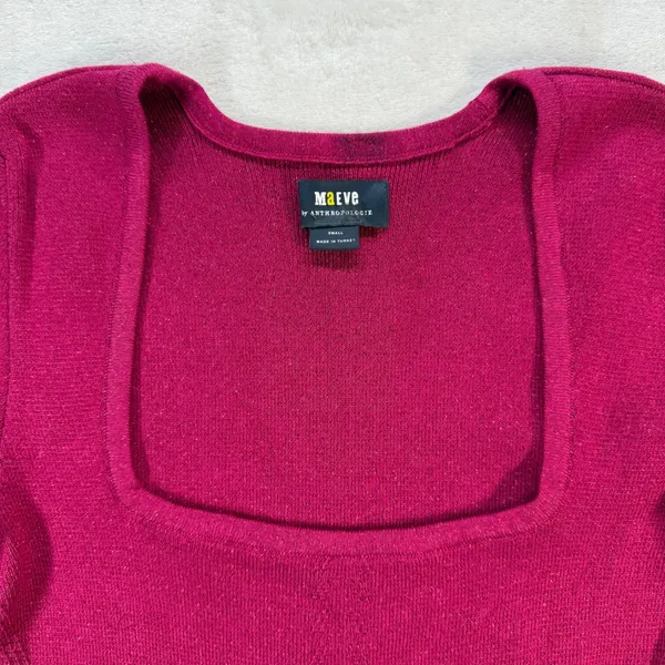 Maeve Anthropologie Top Bell Sleeve Square Neck Metallic Knit Blouse‎ Small - Image 10