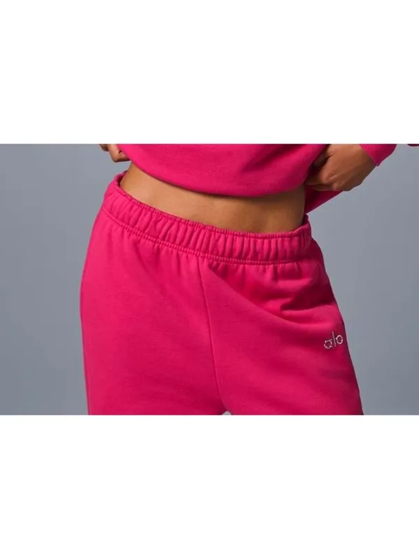 Alo Accolade Sweatpants Pink Summer Crush Hot High-Rise Waist Sweats Joggers S - Image 7
