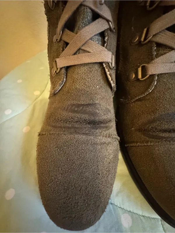 Sorel Olive Green Suede & Fabric Lace-Up Ankle Boots size 10.5 - Image 3