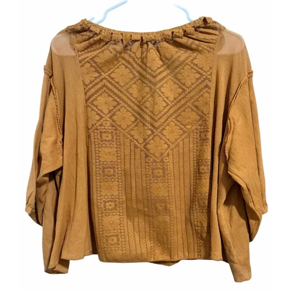 Free People Mae Tunic Top Ruched Pleated Blouse Russet Orange Women's Size XS‎ - Image 2