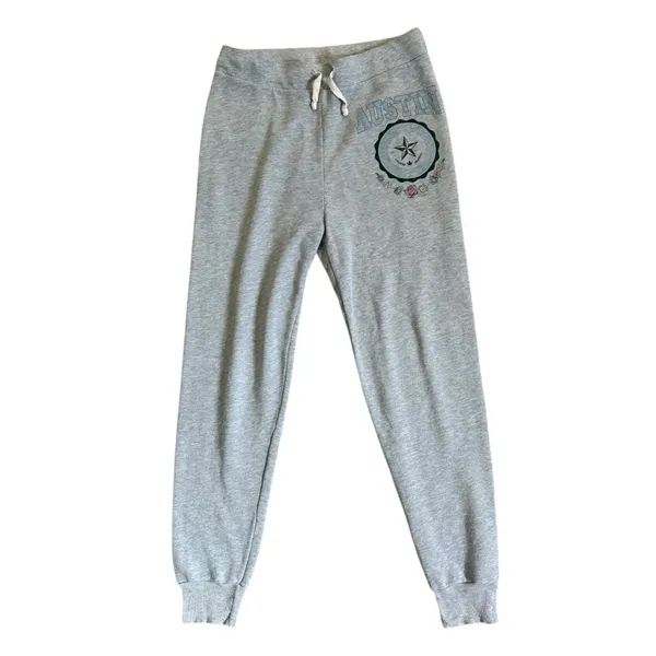 Wildfox Austin Texas Graphic Heather Grey High Rise Sweatpants Joggers Large - Image 2