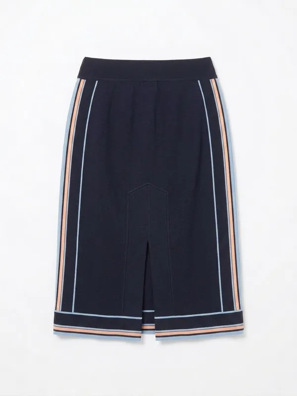 Reiss Maciee Skirt Women 4 Navy Blue NWT Striped Midi Pencil Pockets - Image 4