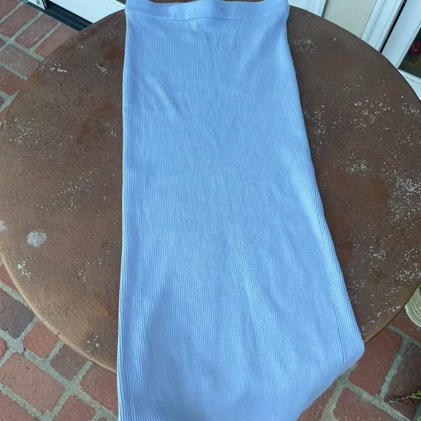 Olive & oak baby blue ribbed midi pencil skirt sz xs - Image 5