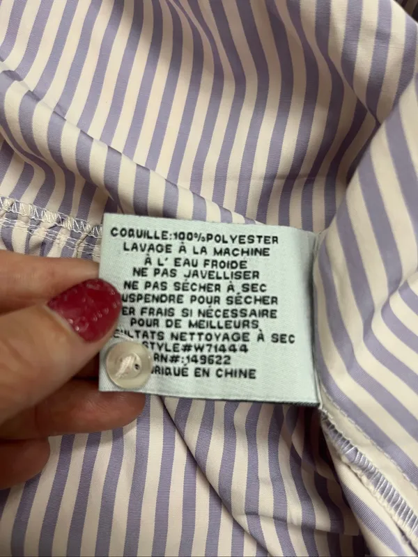 Walter Baker Lavender and White Striped Tiered Puff-Sleeve Dress size M - Image 5
