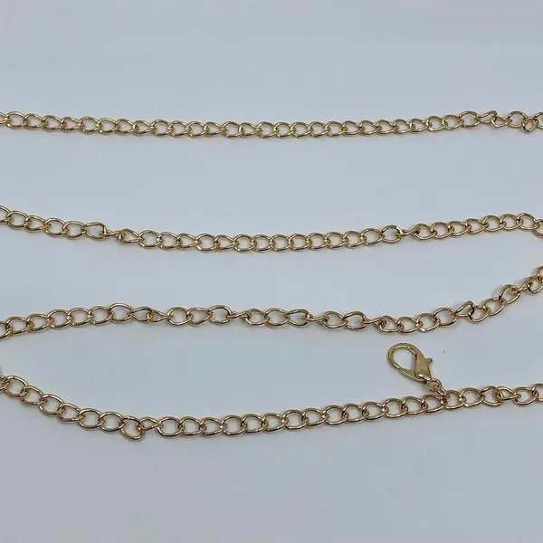 Y2K Rockstar Girlfriend Gold Layered Charm Chain Belt, Up to 37 Inches, X7GA1190 - Image 7