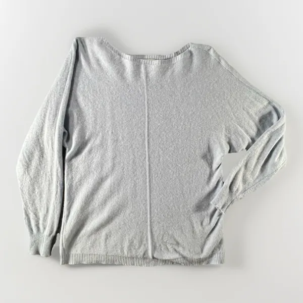 Bianco &‎ Blu Sweater Womens M Blue Cashmere Silk Wool Blend Boat Neck Italy - Image 3