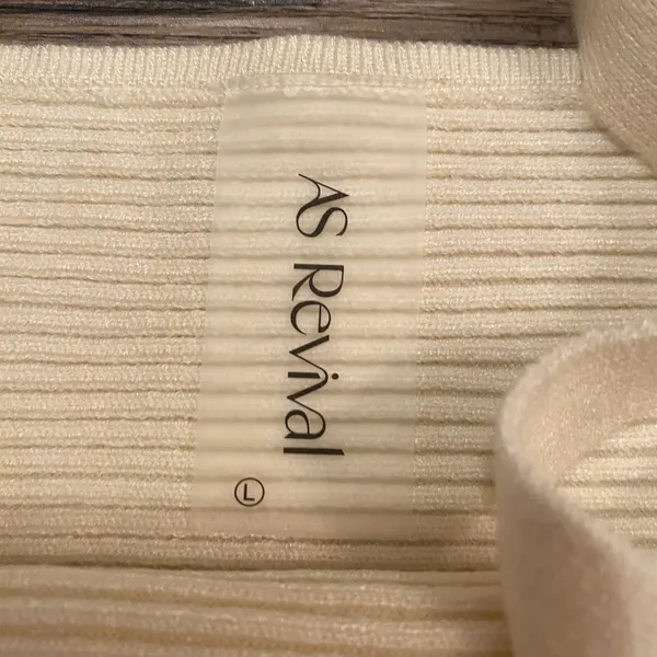 NWT AS Revival Altar'd State Cream Knit Ribbed Crop Top Women's size Large - Image 2
