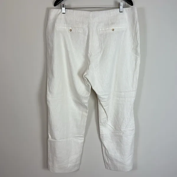 Abercrombie & Fitch Linen‎ Chinos Pants White Size 33 - Image 6