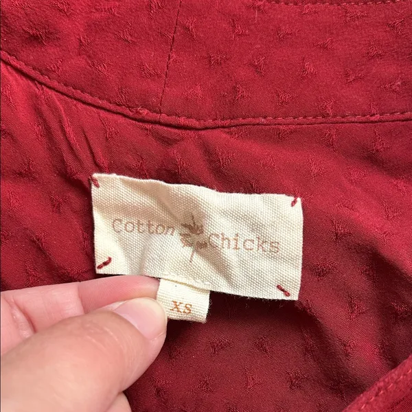 Chic Burgundy Women's Blouse Red Size XS - Image 2