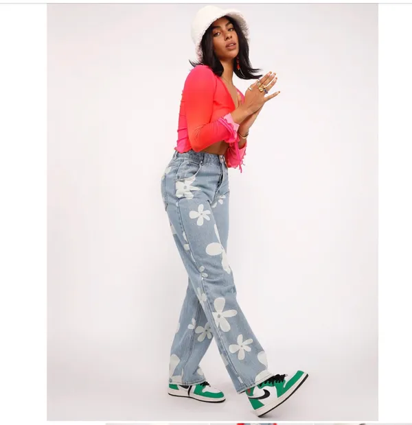 Tiger Mist Floral Jeans - Image 2
