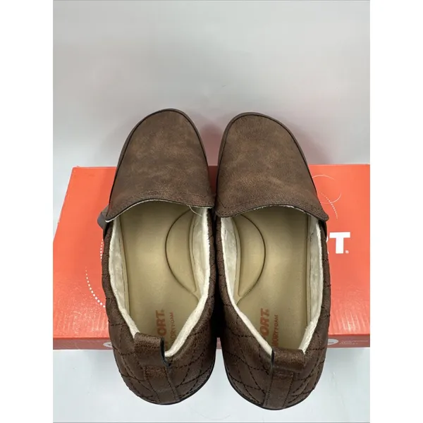 JSport Women's Casual Loafer Slip On Shoes Flats Faux Fur Lined Brown Size 7.5 - Image 7