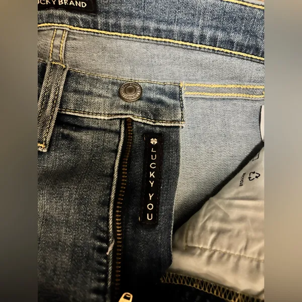 Lucky Brand Blue Distressed Straight Leg Jeans - Image 5