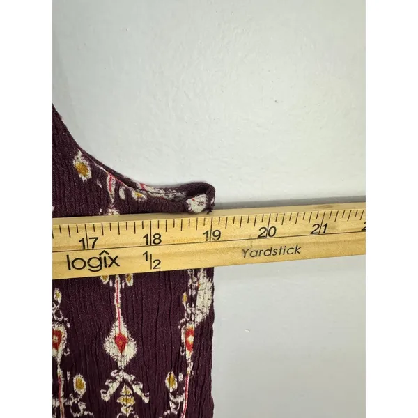 Knox Rose M Purple Boho Ikat‎ Print Crinkle Shift Dress Dark Romantic Grunge - Image 6