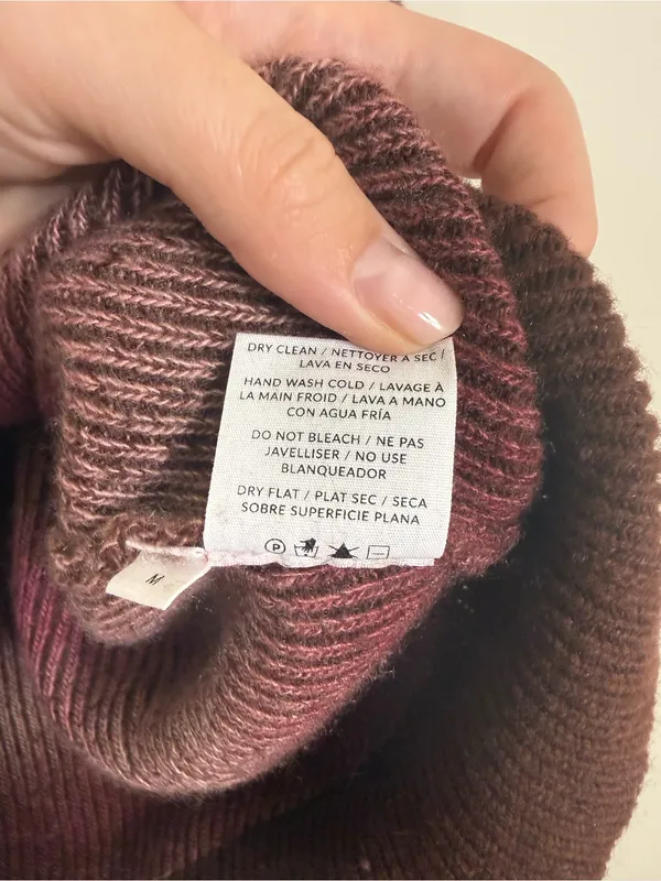 NAADAM Merino Cashmere Space Dye Quarter Zip Stripe Sweater Pink Red Medium - Image 7