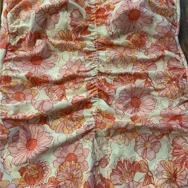 Shade & Shore Pink and Orange Floral One Piece Swimsuit - Image 2