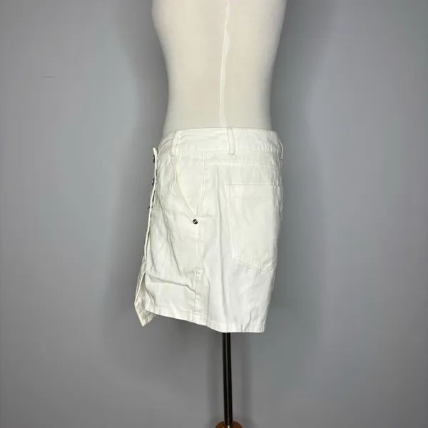 Glam- White Shorts w/Skirt Front Buttonfly + Zipper - Image 2