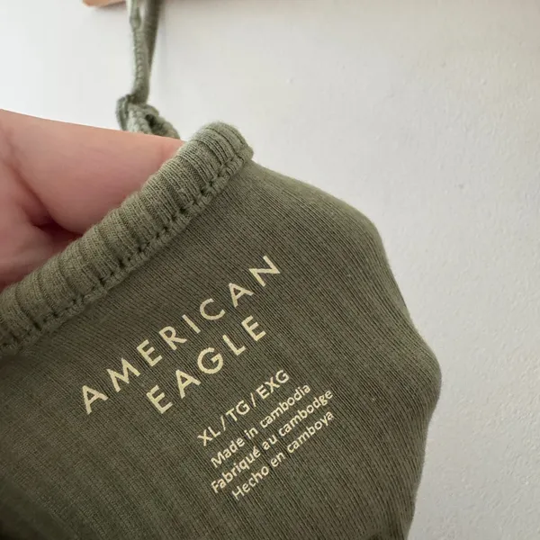 American Eagle Olive Green High‎ Neck Ribbed Bodysuit - Image 5