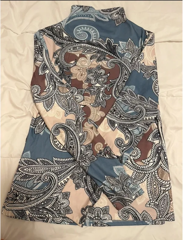 Flower v neck sweater Blue Size M - Image 3