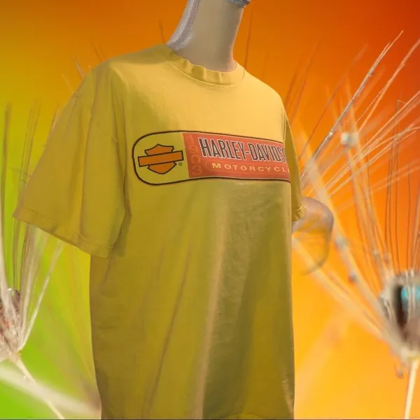 Harley Davidson yellow T-shirt - Image 2