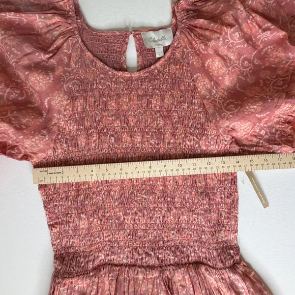 NEW Cleobella Mina Mini Dress Camala Floral Large Pink Smocked Organic Cotton‎ - Image 11