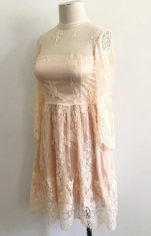 Sheer Neckline Lace Formal Dress - Image 4