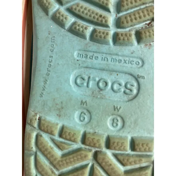 Crocs Crocband Clogs Women Size 8 Blue Pink Fair Sporty Slip On Sandals - Image 7
