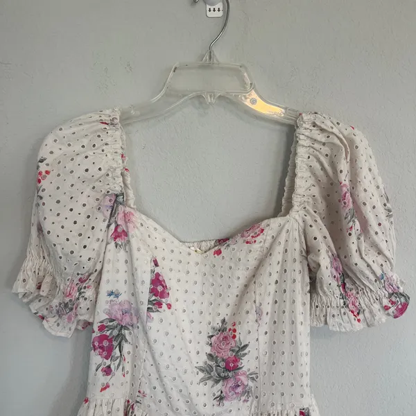 Love Shack Fancy Altima Floral Eyelet Mini Dress Size Medium - Image 5