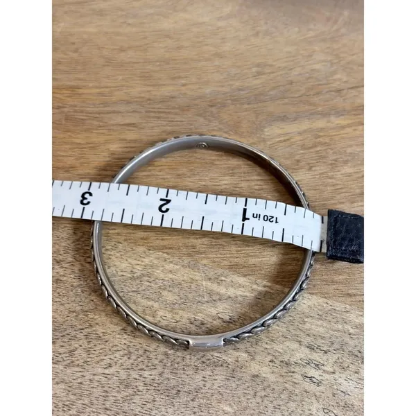 Vintage Liz Claiborne Silver Tone Braided Bangle Bracelet Signed LC - Image 8