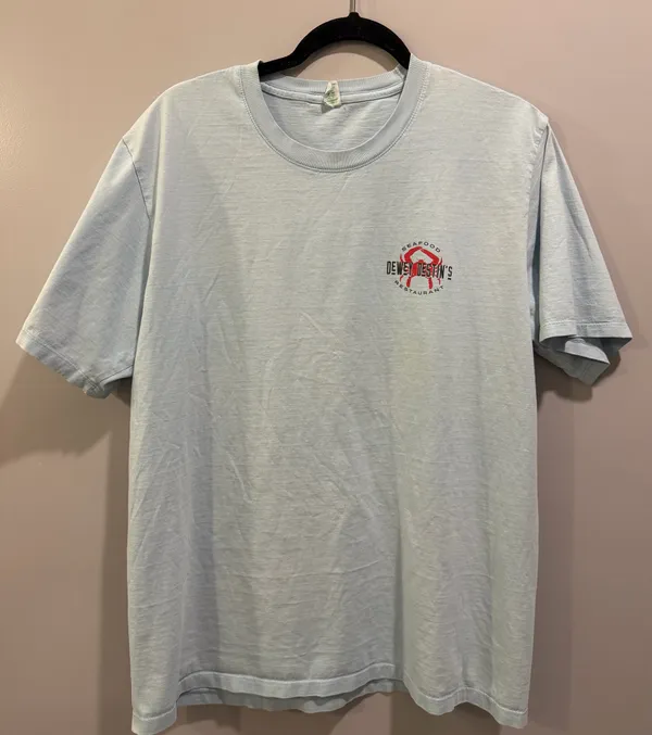 SoftShirts Dewey Destins Seafood Restaurant Short Sleeve Tee Blue - Image 2