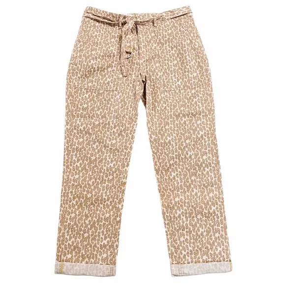 Anthropologie The Wanderer Boyfriend Trendy Casual Pants Leopard Utility Trouser - Image 2