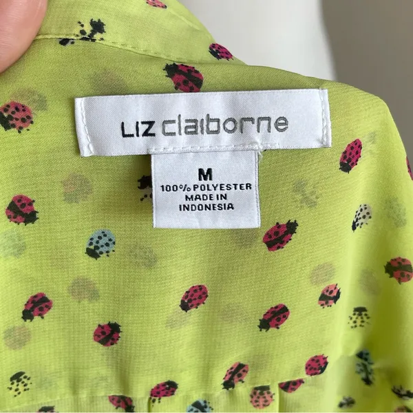 Liz Claiborne Ladybug Sleeveless Blouse Size M - Image 5
