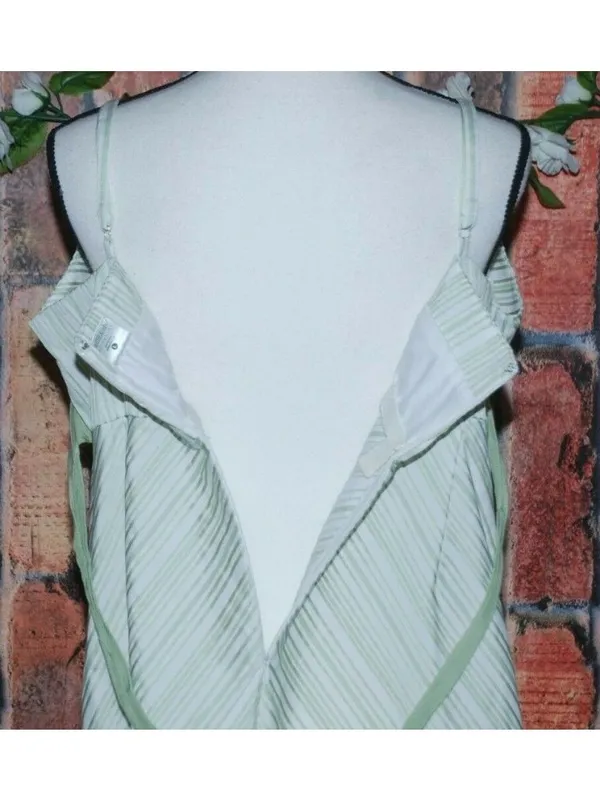 Motherhood Maternity Green & White Striped Sleeveless Empire Waist Dress Size L - Image 7