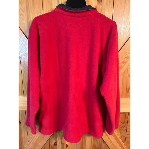Carolyn Taylor Size M Red Zip Up Fleece Jacket Nwt (4149) - Image 5