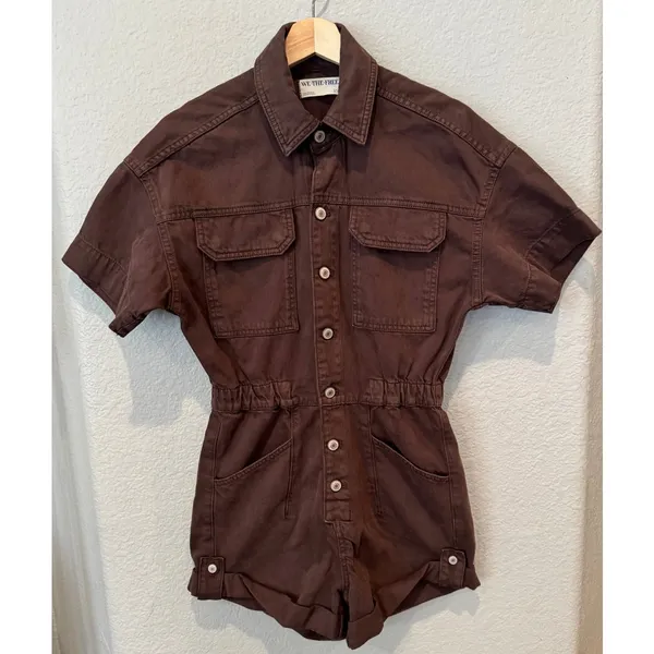 Free People We The Free Marci Cuffed Shortalls Size XS - Image 11