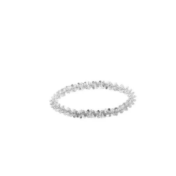 NEW Dainty‎ Diamond Cut White Gold Plated Silver Bendy Ring, Size 5 - Image 10