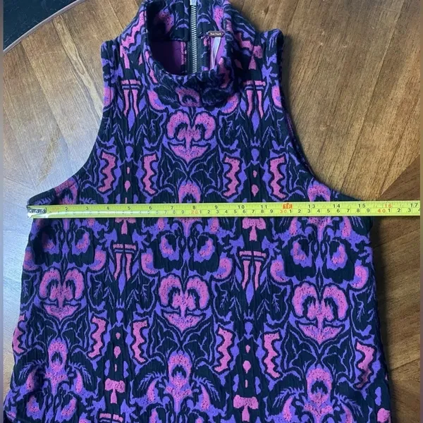 Free People Amelia Mock Neck Drop Waist Dress Sleeveless Boho Size XS - Image 7