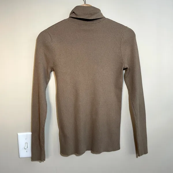 Lauren Ralph Lauren black label‎ tan turtleneck knit sweater women's size M - Image 7