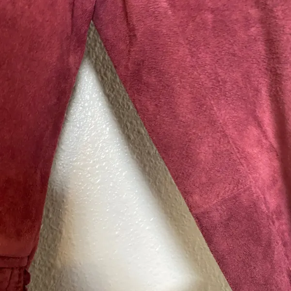 Burgundy Suede Blazer Jacket Small 100% Genuine Leather Autumn Fall Retro - Image 5
