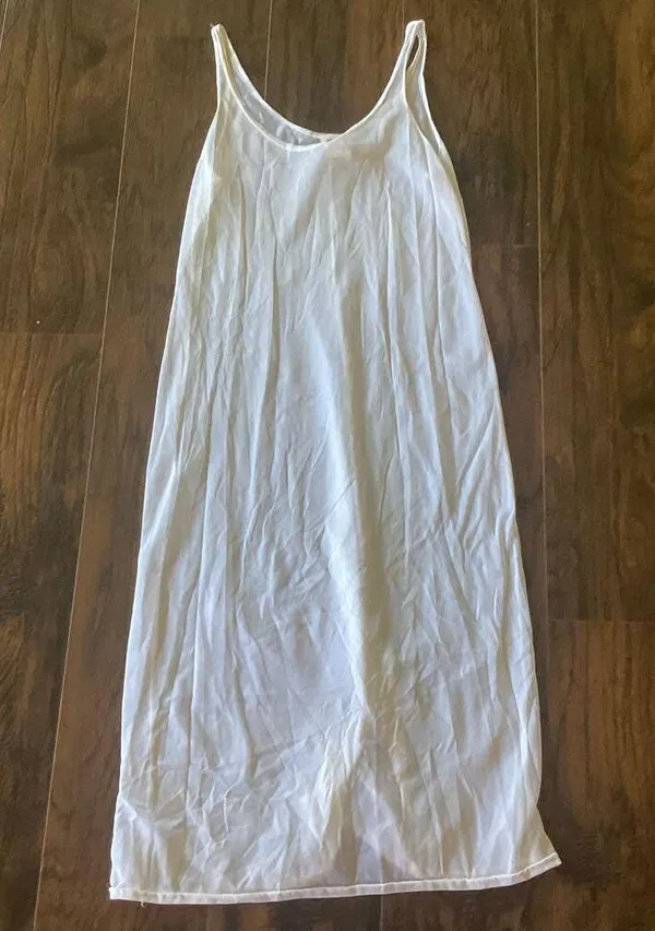 Sheer Vintage Slip Dress White Size M - Image 4