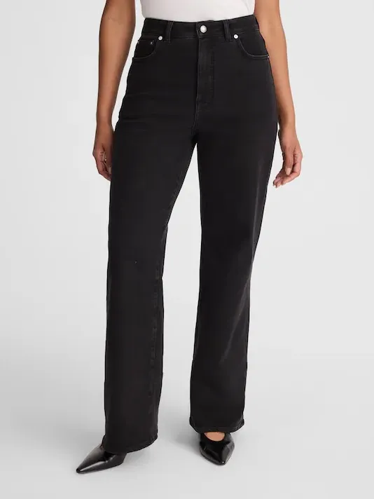 Madewell The Curvy Wide-Leg Jean in Black Frost Super Stretch Size 33 NWT - Image 2