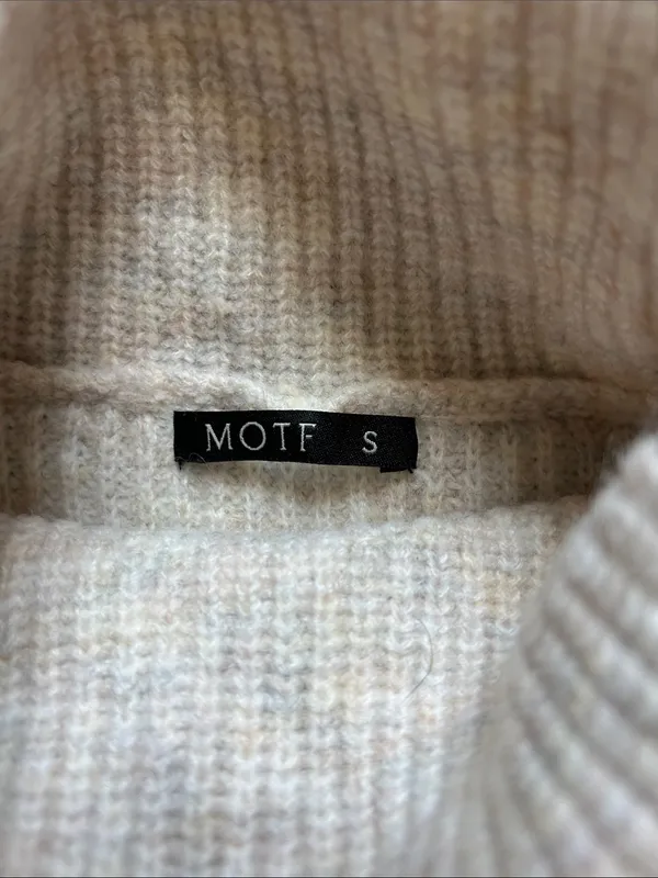 MOTF Cream Ribbed Turtleneck Mini Dress - Image 2