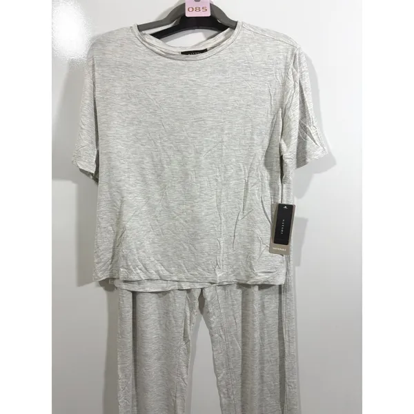 Natori Feathers Essentials Pajama Set Light Heather Grey Sustainable Size S - Image 6