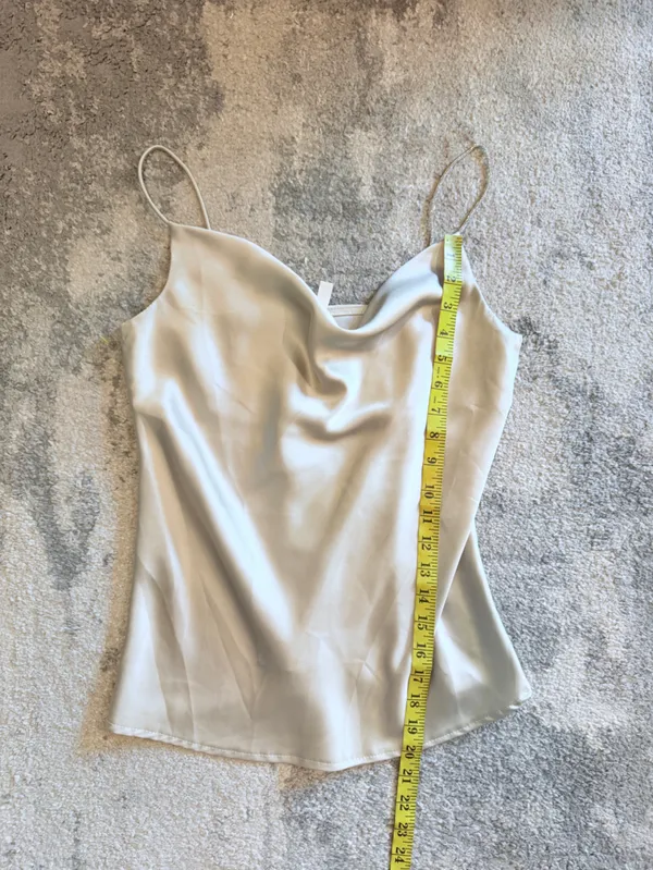 Glam Silver Satin Cowl Neck Camisole - Image 4