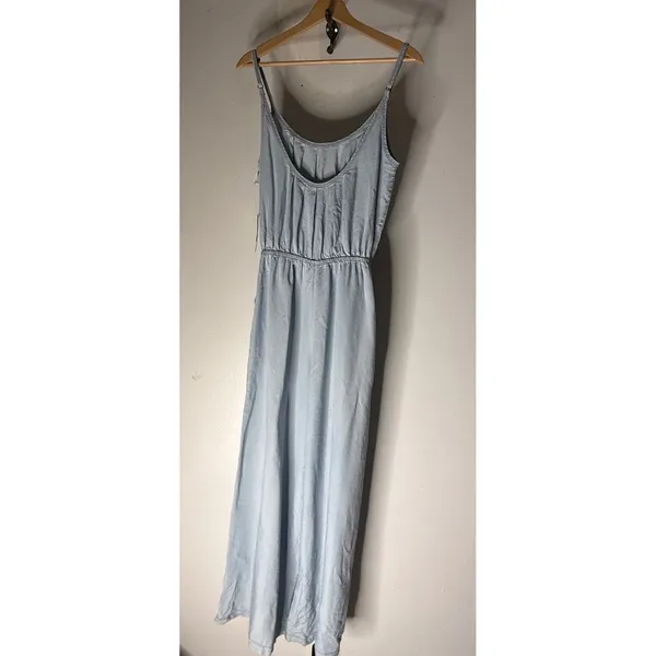Halara Women Light Blue Lyocell Wide Leg Jumpsuit Sleeveless Pockets Small NWT - Image 2