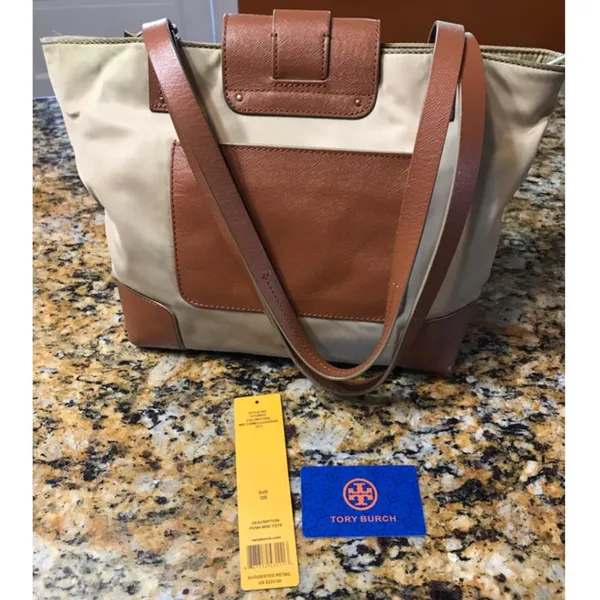 Tory Burch Penn Mini Tote Bag, Mid Camel - Image 4