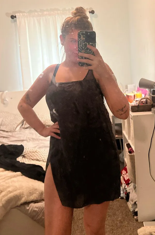 Motel Black Slip Dress - Image 3