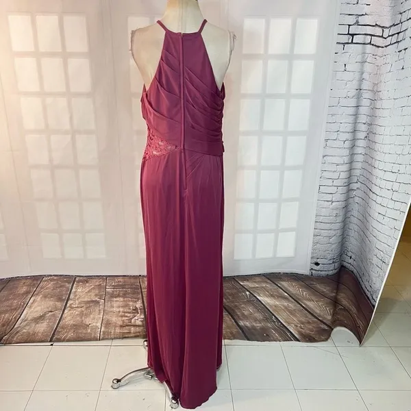 David's Bridal NWT Chianti High Neck Mesh Bridesmaid Dress Size 16 - Image 6