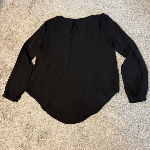 Lush Black V-Neck Blouse - Image 2
