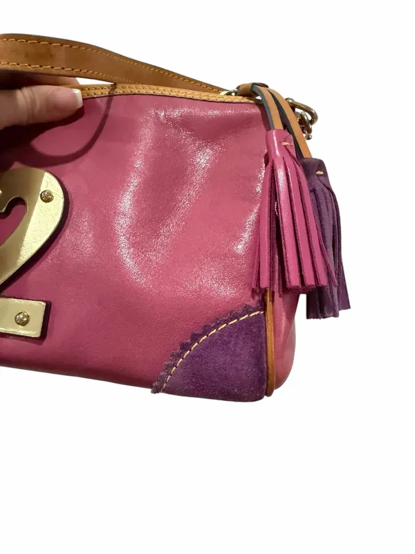 Dooney & Bourke Lindsay Lohan Pink Y2K Charms Bag Multi Color #2 Vintage RARE - Image 8